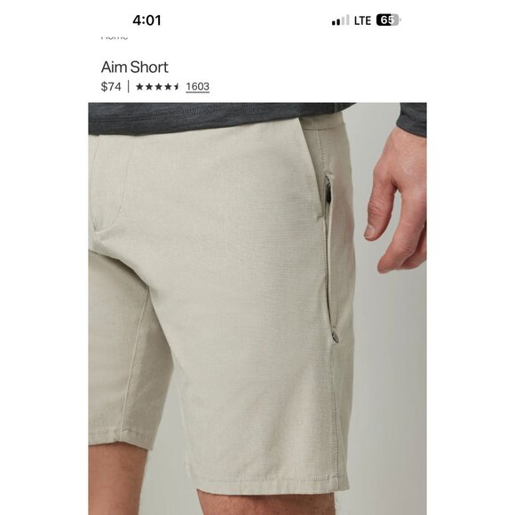 Vuori Other - Vuori Men Aim shorts, grey/beige, Size 32
